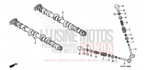 CAMSHAFT/VALVE CB1100SF1 de 2001