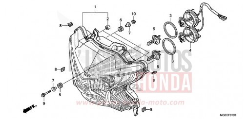 HEADLIGHT VFR1200FDF de 2015