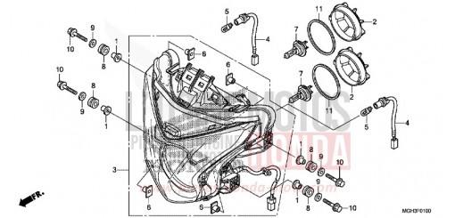 HEADLIGHT VFR1200XDD de 2013