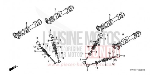 CAMSHAFT/VALVE ST1300A6 de 2006