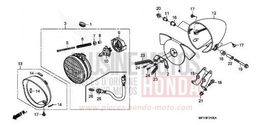 HEADLIGHT VT1300CXA de 2010