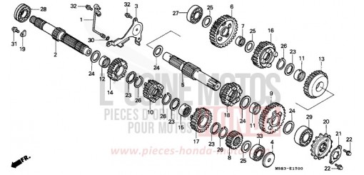 TRANSMISSION XRV650K de 1989
