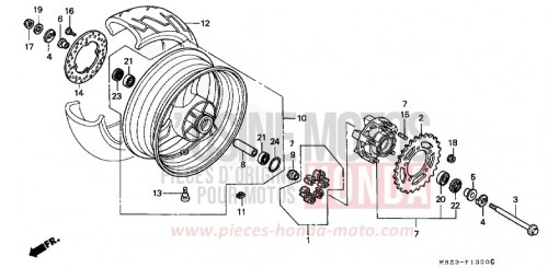 HINTERRAD CB600FY de 2000