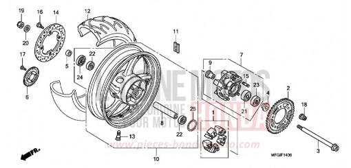 HINTERRAD CB600FC de 2012