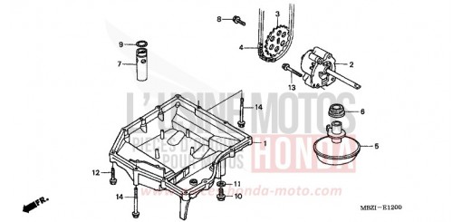 OELWANNE/OELPUMPE CB600F2 de 2002