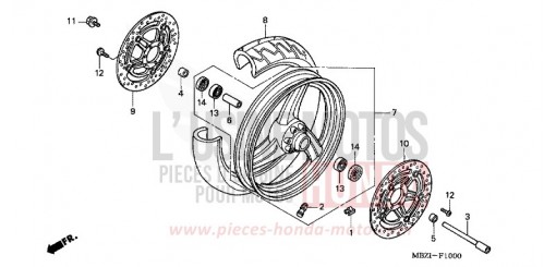 VORDERRAD CB600F2 de 2002