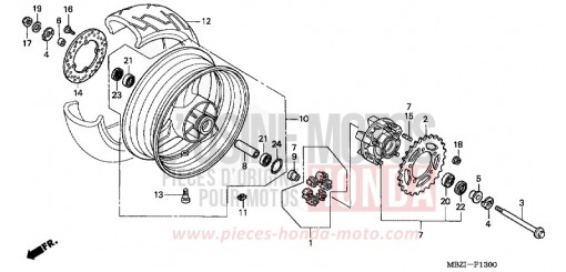 HINTERRAD CB600F2 de 2002