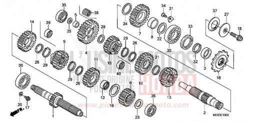 TRANSMISSION CRF450R4 de 2004