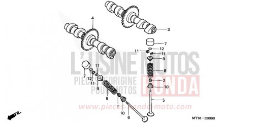 CAMSHAFT/VALVE CB500S2 de 2002