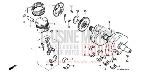 CRANKSHAFT/PISTON CB500R de 1994