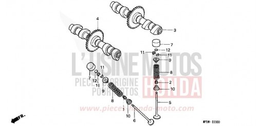 CAMSHAFT/VALVE CB500T de 1996