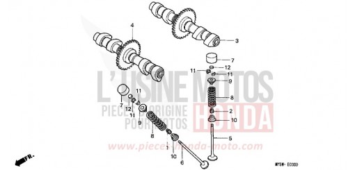 CAMSHAFT/VALVE CB500SX de 1999