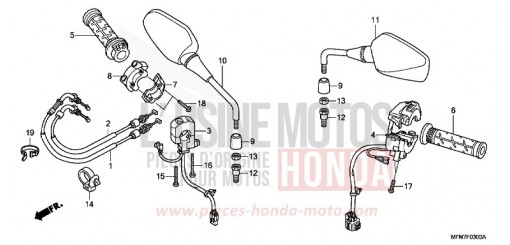 SWITCH/CABLE/MIRROR CB1000RA9 de 2009
