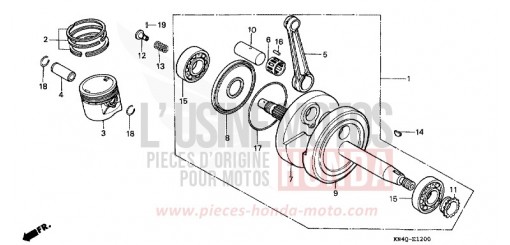 CRANKSHAFT/PISTON XR100RW de 1998
