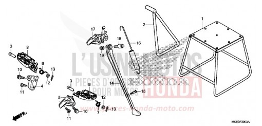 PEDANA/CAVALLETTO CRF450RXH di 2017