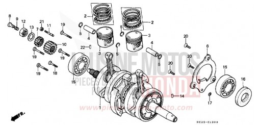 CRANKSHAFT/PISTON CM125CC de 1982