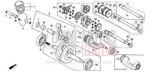 CRANKSHAFT/PISTON MTX125RWD de 1983