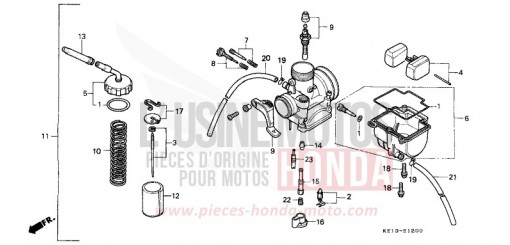 CARBURETOR MTX125RWF de 1985