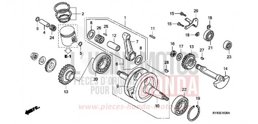 CRANKSHAFT/PISTON NSR125RK de 1989