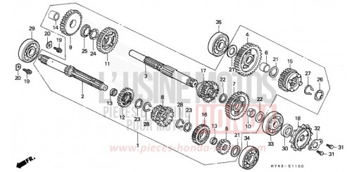 TRANSMISSION NSR125RL de 1990