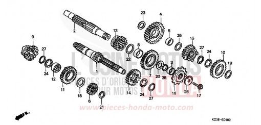 TRANSMISSION CR250R1 de 2001