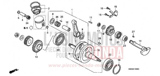 CRANKSHAFT/PISTON NSR125RW de 1998