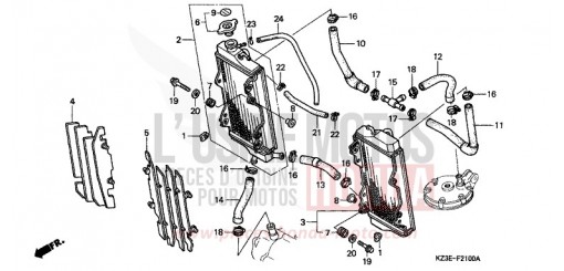 RADIATOR CR250R1 de 2001