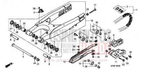 SWINGARM CR125R7 de 2007