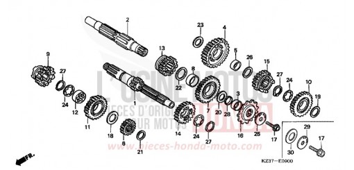 TRANSMISSION CR250R5 de 2005