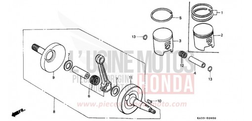CRANKSHAFT/PISTON CR125RF de 1985
