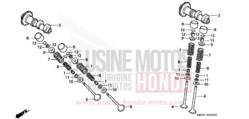 CAMSHAFT/VALVE NX250K de 1989