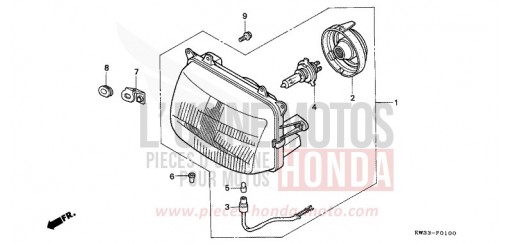 HEADLIGHT NX250K de 1989