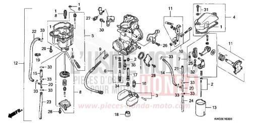 CARBURETOR NX250K de 1989