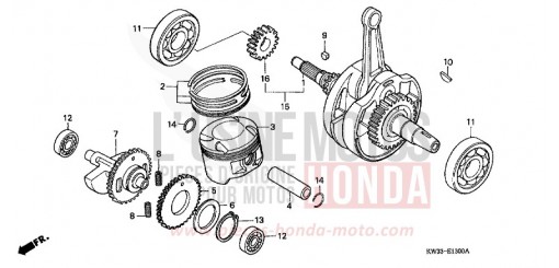 CRANKSHAFT/PISTON NX250K de 1989