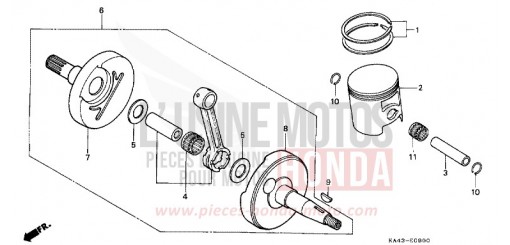 CRANKSHAFT/PISTON CR250RK de 1989