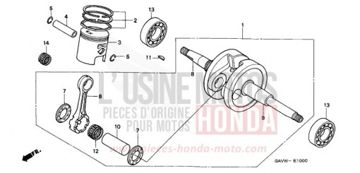 CRANKSHAFT/PISTON SJ50V de 1997