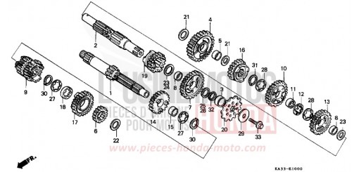 TRANSMISSION CR125RJ de 1988