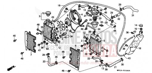 RADIATOR/SHROUD XRV750N de 1992