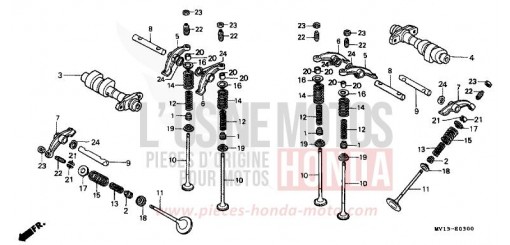 CAMSHAFT/VALVE XRV750N de 1992