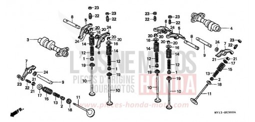 CAMSHAFT/VALVE XRV750R de 1994