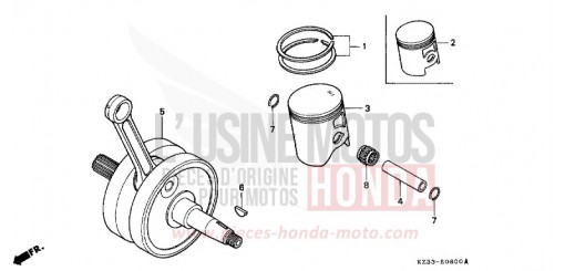 CRANKSHAFT/PISTON CR250RS de 1995