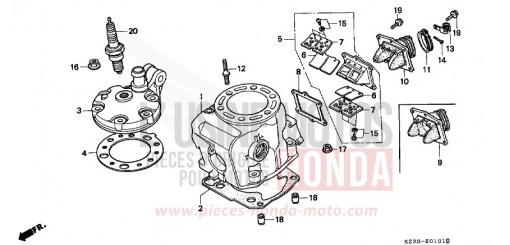 CYLINDER/HEAD CR250RT de 1996