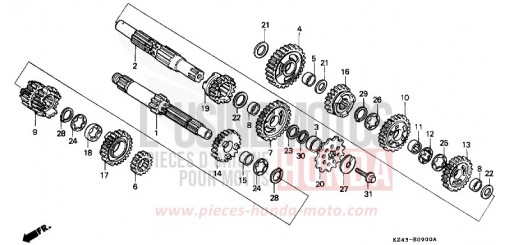 TRANSMISSION CR125RS de 1995