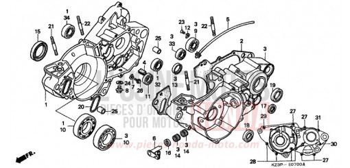 CRANKCASE CR250RV de 1997