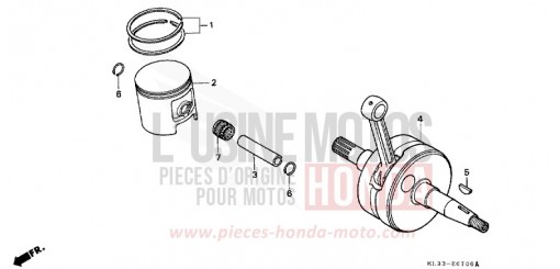 CRANKSHAFT/PISTON CR500RM de 1991