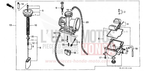 CARBURETOR CR500RN de 1992
