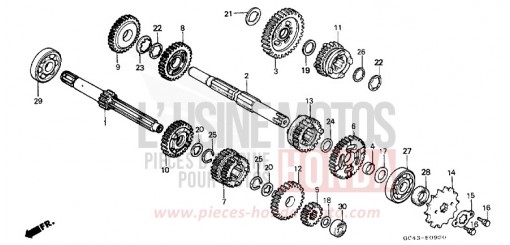 TRANSMISSION CR80R2F de 1985