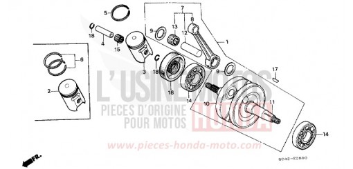 CRANKSHAFT/PISTON CR80R2G de 1986