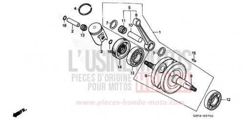CRANKSHAFT/PISTON CR80RBT de 1996