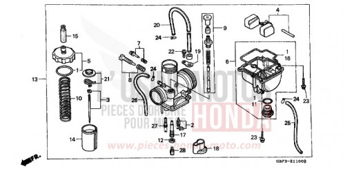 CARBURETOR CR80RBV de 1997